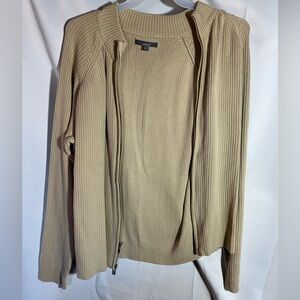 Cezani zip front cardigan - XXL - tan